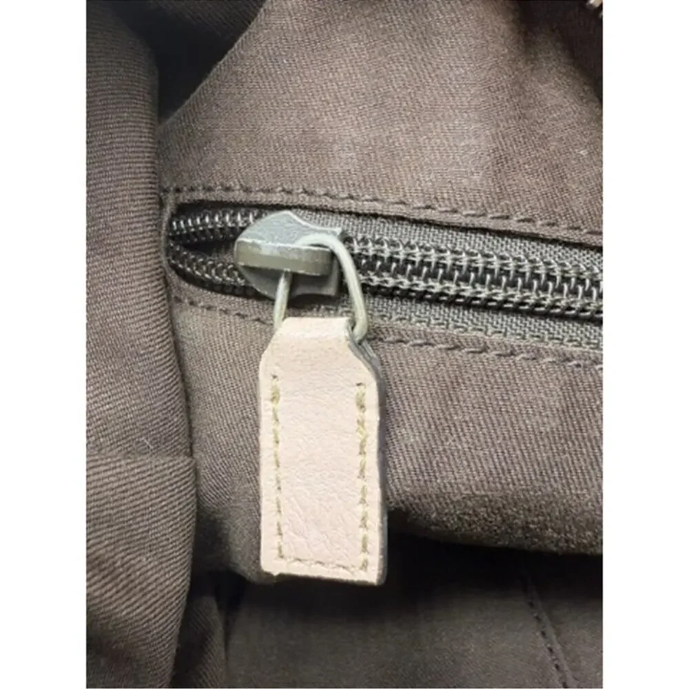 Gucci Monogram Web Medium Half Moon pastel Accents Canvas W/Leather trim.